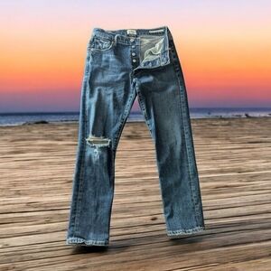 Citizens Of Humanity Jeans Blue Straight "Emerson' Busted Knee  Button Fly W24